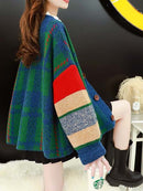 CH5502 CROSS STRIPED PATTERN CARDIGAN