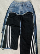 CH5472 Denim contrast drawstring lounge pants