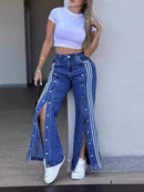 CH5468 Women's high waist denim pants