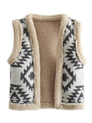 CH5470 Tribal Ethnic Faux Shearling Fur Gilet Waistcoat