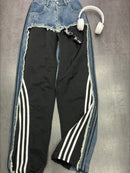 CH5472 Denim contrast drawstring lounge pants