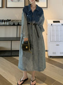 CH5460 Women's polo neck denim dress