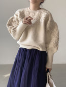 CH5500 Crew Neck Floral Embroidered Sweater