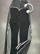 CH5472 Denim contrast drawstring lounge pants