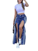 CH5468 Women's high waist denim pants